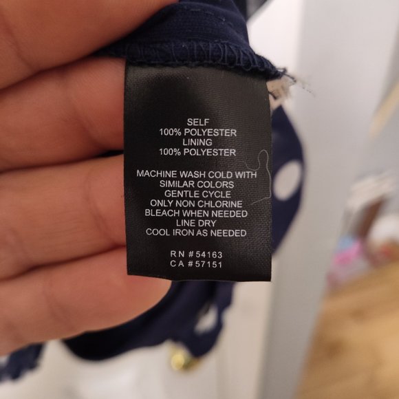 Jessica Howard navy blue / Dark blue polka dot mini dress. Size 4 petite - Picture 6 of 7